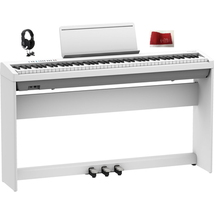 Roland FP30X WH White Pianoforte digitale + stand + pedaliera + cuffie + copritastiera in omaggio