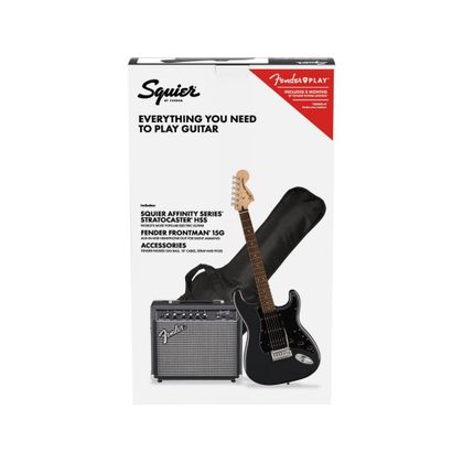 Fender Squier Affinity Stratocaster HSS Pack 15G LRL CFM Charcoal Frost Metallic Chitarra elettrica con amplificatore e accessori