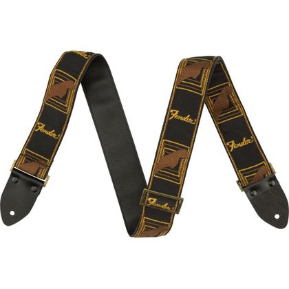 Fender Legacy Vintage Monogram Strap Black/Yellow/Brown Tracolla per chitarra