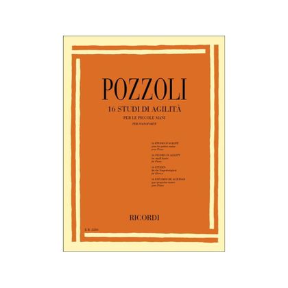 Pozzoli - 16 studi di agilità per le piccole mani per pianoforte