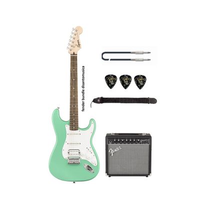 Fender FSR Bullet Stratocaster HT HSS LRL Sea Foam Bundle Chitarra elettrica  + amplificatore + cavo