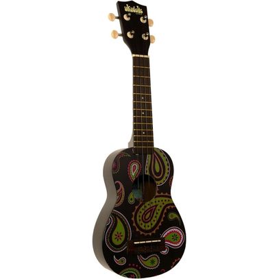 KALA MK-SBPAISLEY Ukadelic Black Paisley Ukulele soprano
