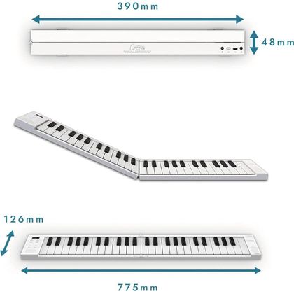CARRY ON Piano 49 Touch White Pianoforte Pieghevole 49 Tasti Touch