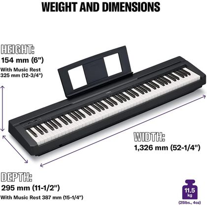 Yamaha P145 Black Pianoforte digitale 88 Tasti nero