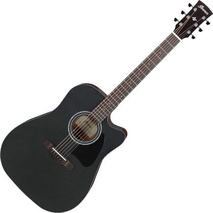 IBANEZ AW247CE-WKH Open Pore Black Chitarra Acustica