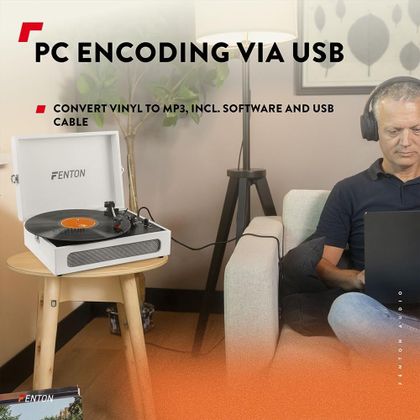 FENTON RP118F Record Player BTout Beige Giradischi