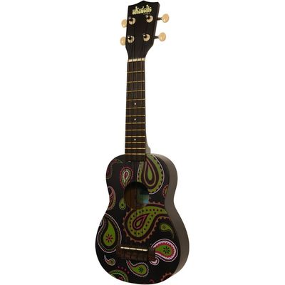 KALA MK-SBPAISLEY Ukadelic Black Paisley Ukulele soprano