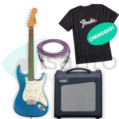 Squier Bundle Classic Vibe 60 Stratocaster LPB + Ampli Valvolare Laney Cub Super 10 + Reference Dammiuncavo 3,25 mt + Maglietta OMAGGIO