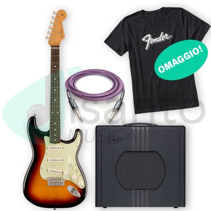 Fender Bundle Vintera II 60 Stratocaster Sunburst + Ampli Valvolare Supro Delta King 10 black + Reference Dammiuncavo 3,25 mt + Maglietta OMAGGIO