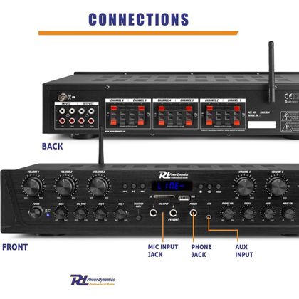 POWER DYNAMICS PV260BT 6CH Ampli System 6x100W BT