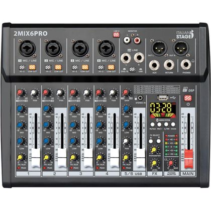 Italian Stage 2MIX6PRO Mixer 6 Canali con USB e Bluetooth