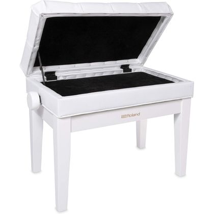 Roland RPB-500PW Panca per pianoforte regolabile con scomparto per spartiti bianca lucida