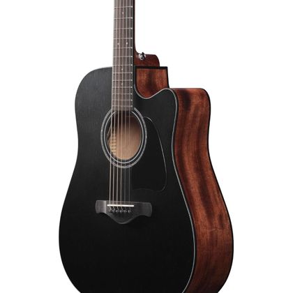 IBANEZ AW247CE-WKH Open Pore Black Chitarra Acustica