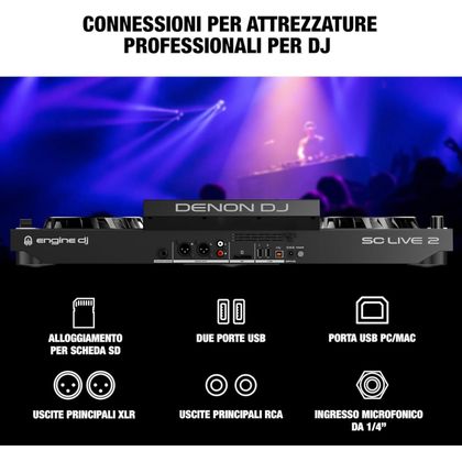 USATO DENON DJ SC Live 2 Console standalone + UDG Custodia Imbottita