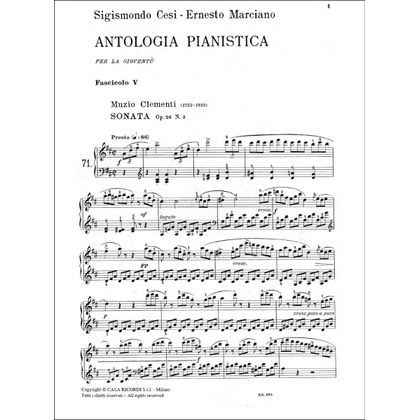 CESI - Antologia Pianistica fascicolo V