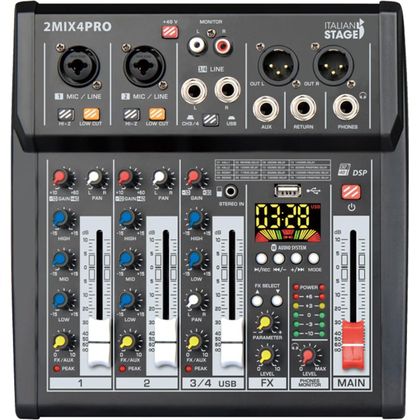 Italian Stage 2MIX4PRO Mixer 4 Canali con USB e Bluetooth