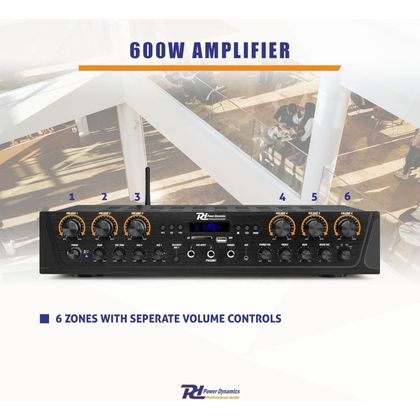 POWER DYNAMICS PV260BT 6CH Ampli System 6x100W BT