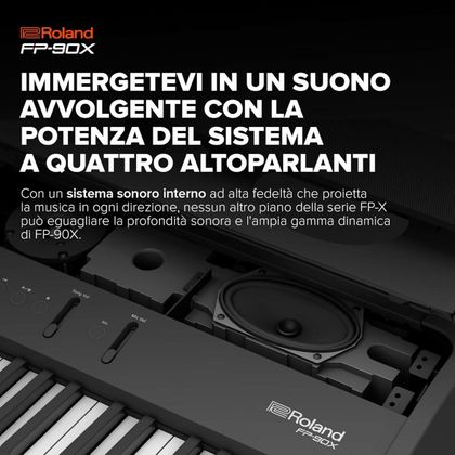 Roland FP90X White Pianoforte digitale 88 tasti bianco con stand e pedaliera