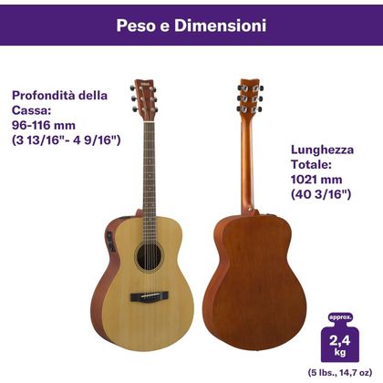 YAMAHA FSX400 Natural Satin Chitarra Elettroacustica