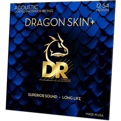 DR STRINGS Dap-12 Dragon Skin + Muta di corde per Chitarra Acustica