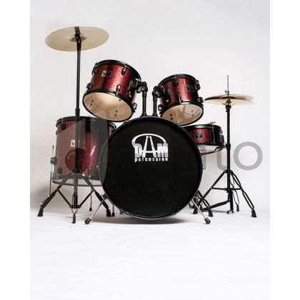 DAM P2211ARD Batteria Acustica Professionale Cassa 22" - Hardware e piatti inclusi - Sparkle Red