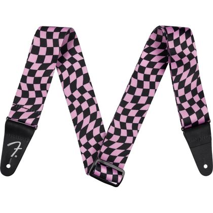 FENDER Tracolla in poliestere a Scacchi Rosa