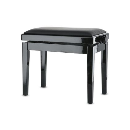 GEWA Deluxe Vinyl Panca per Pianoforte Regolabile Nero Lucido