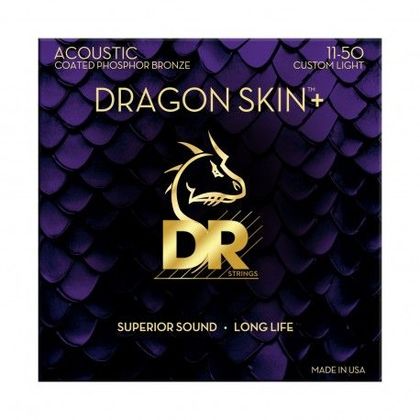 DR STRINGS Dap-11 Dragon Skin+ Muta di corde per chitarra acustica 11-50
