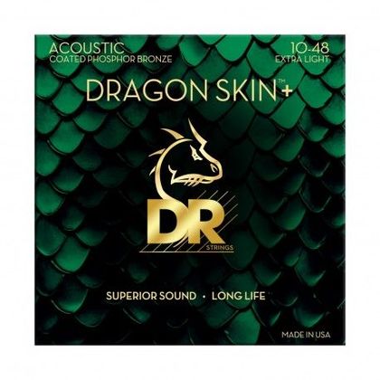 DR STRINGS Dap-10 Dragon Skin+ Muta di corde per chitarra acustica 10-48