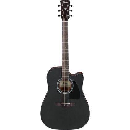 IBANEZ AW247CE-WKH Open Pore Black Chitarra Acustica