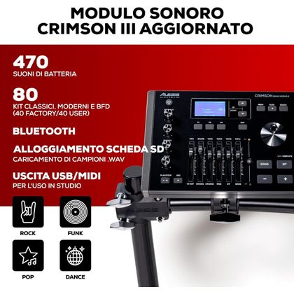 ALESIS CRIMSON III Kit Batteria Elettronica 9 pezzi