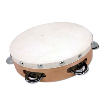 Tamburello 7" in pelle naturale con sonagli