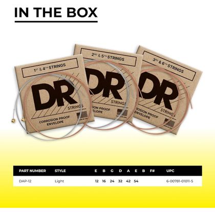 DR STRINGS Dap-12 Dragon Skin + Muta di corde per Chitarra Acustica