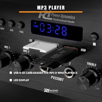 POWER DYNAMICS PV220BT Audio Amplifier System 200W