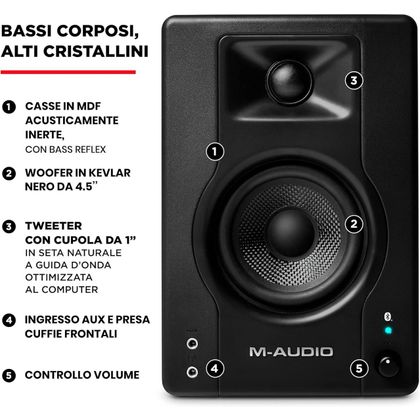 M-AUDIO BX4 BT Coppia di Monitor 4.5" Bluetooth 120W