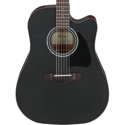 IBANEZ AW247CE-WKH Open Pore Black Chitarra Acustica