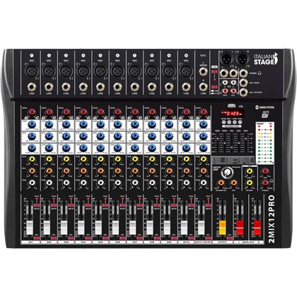 Italian Stage 2MIX12PRO Mixer 12 Canali con USB e Bluetooth