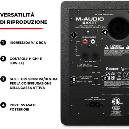 M-AUDIO BX4 BT Coppia di Monitor 4.5" Bluetooth 120W
