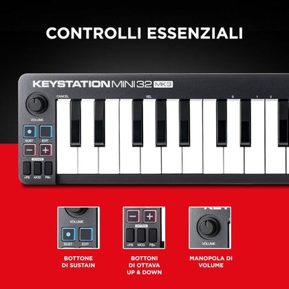 M-AUDIO Keystation Mini 32 MK3  Tastiera MIDI USB 32 Tasti