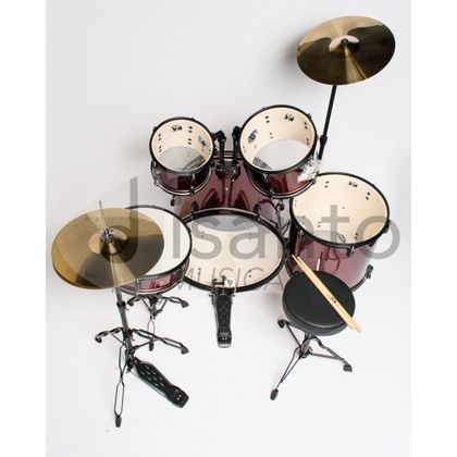DAM P2211ARD Batteria Acustica Professionale Cassa 22" - Hardware e piatti inclusi - Sparkle Red