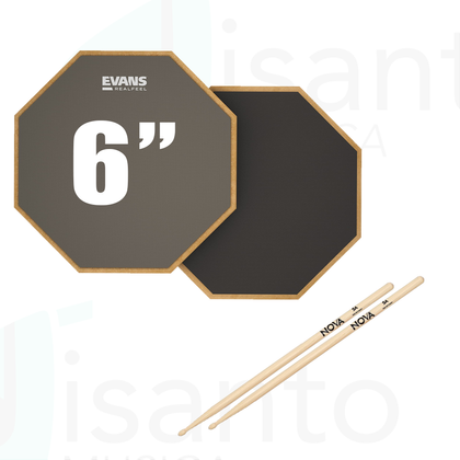 Evans Pad Allenatore 6" Kit Studio Drum + Bacchette