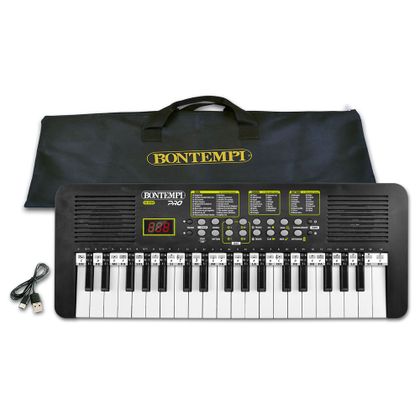 Bontempi 15 3787 Tastiera 37 tasti PRO a Batteria Ricaricabile completa di borsa e cavo