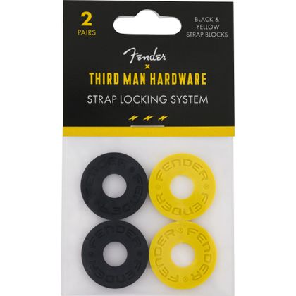 FENDER Strap Blocks Third Man Records 2 X Black And 2 X Yellow
