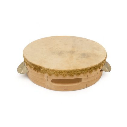 Tamburello in Pelle Diametro 35 Oro