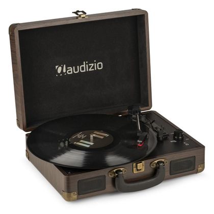 AUDIZIO RP114W Record Player Briefcase Wood Giradischi