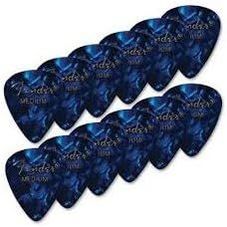 FENDER Premium Celluloid 351 Shape Picks Medium Blue Moto - Set da 12