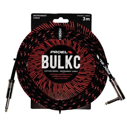 PROEL BULK120CLU3BR Cavo per strumenti 3mt Nero e Rosso