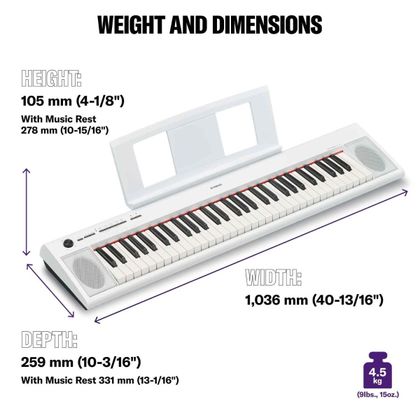 Yamaha NP12 Piaggero White Tastiera dinamica portatile 61 tasti 
