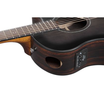 Ibanez AAM70CETBN Transparent Charcoal Burst Low Gloss Top Natural Open Pore Back