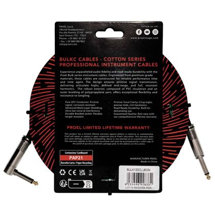 PROEL BULK120CLU6GN Cavo per strumenti 6mt Verde e Nero